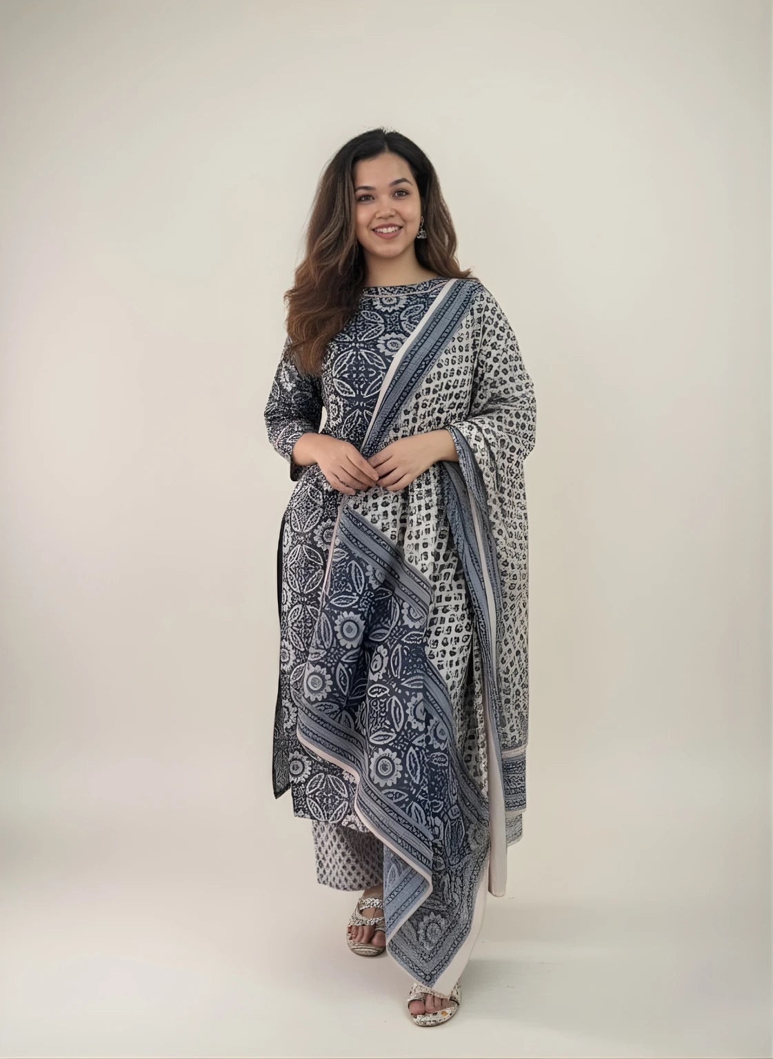 Summer Ease – Soft Cotton 3-Piece Kurti Set