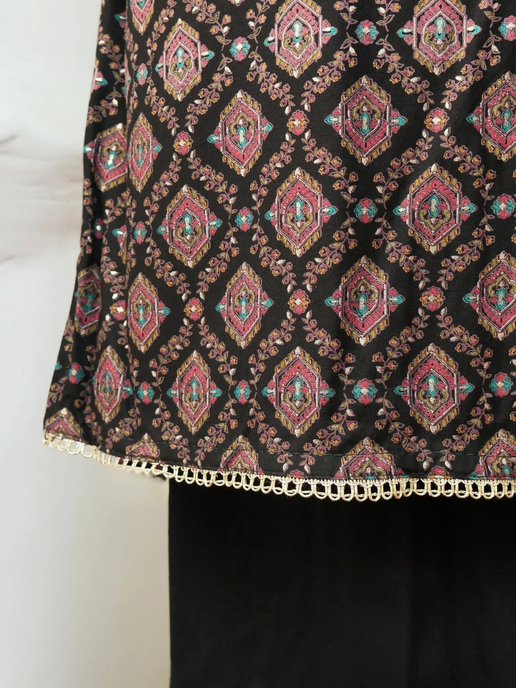 Noir Elegance Embroidered Unstitched Suit Set