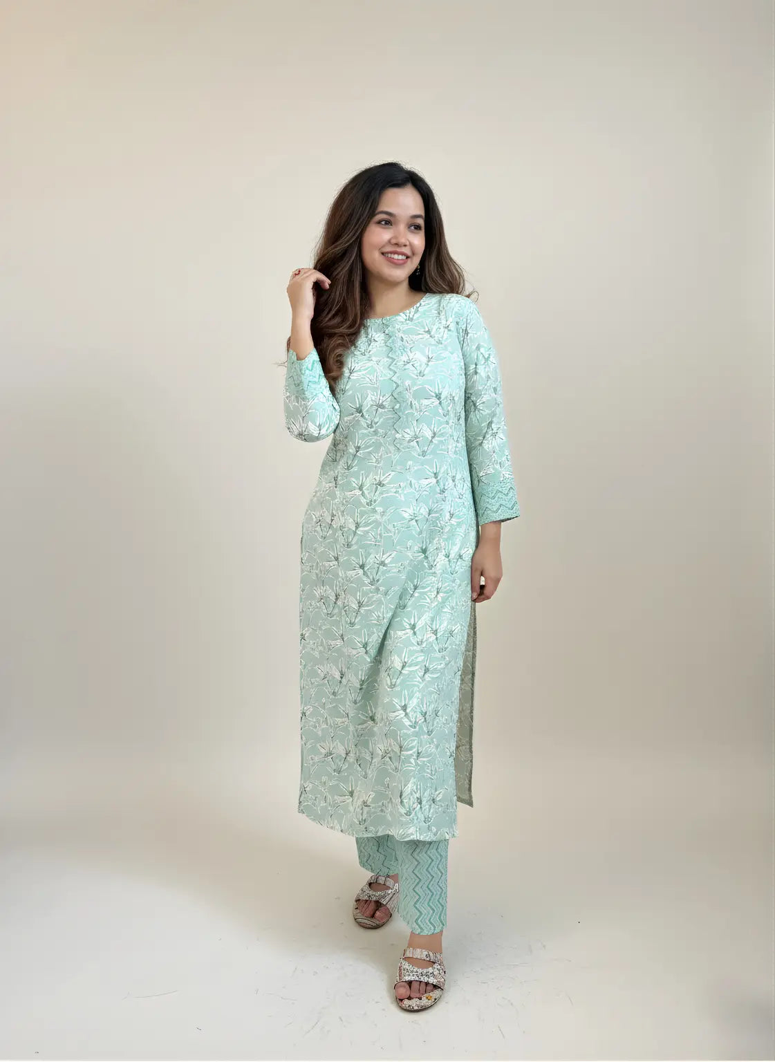 Mint Melody – Kurti Palazzo Set