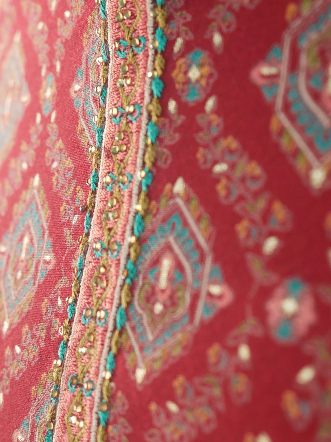 Maroon Majesty Embroidered  Unstitched  Suit Set
