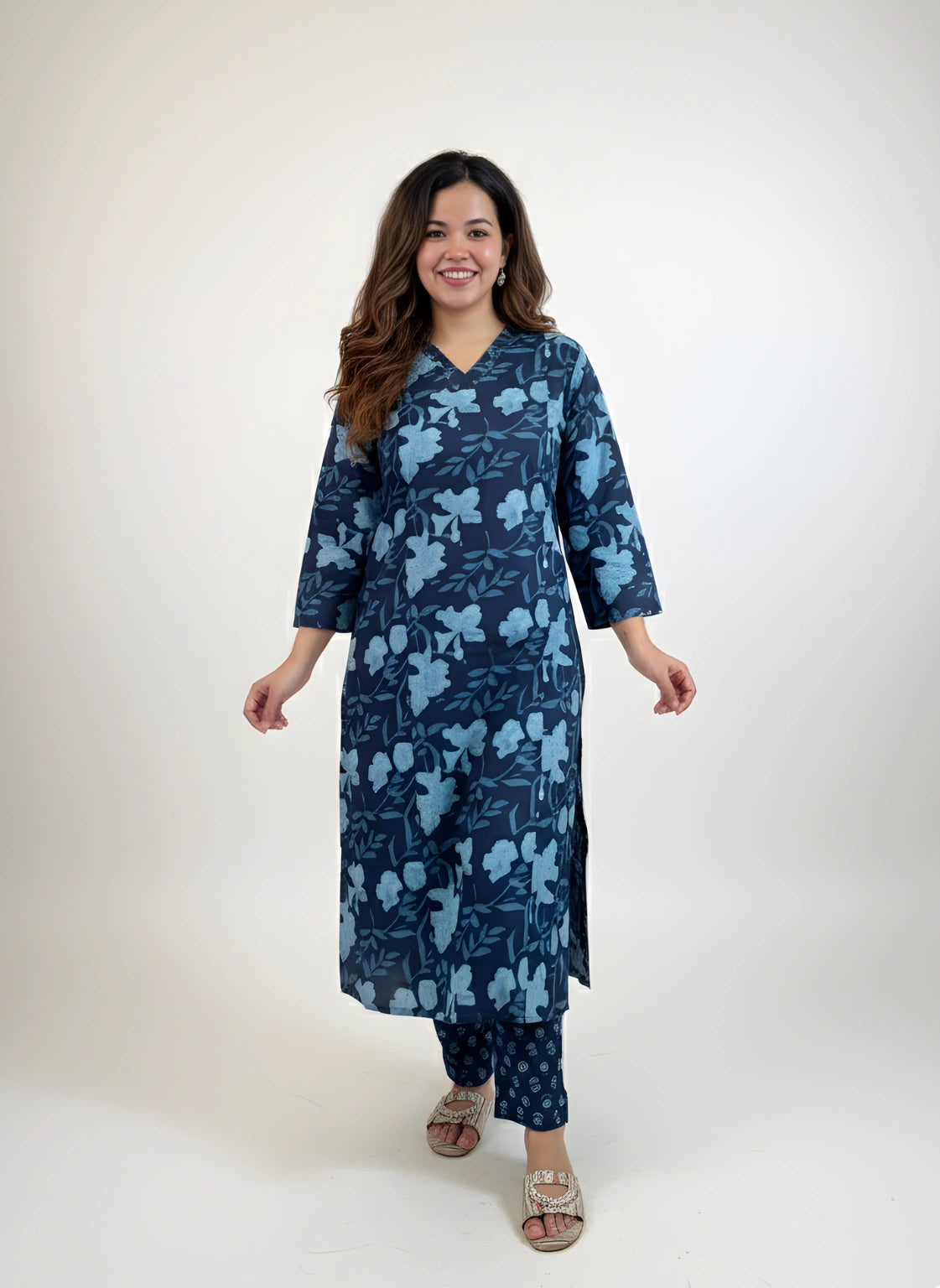 Indigo Bloom – Kurti Palazzo Set