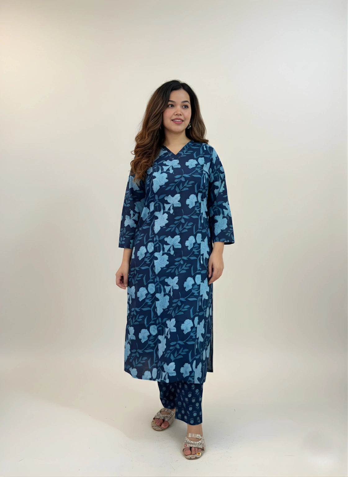 Indigo Bloom – Kurti Palazzo Set