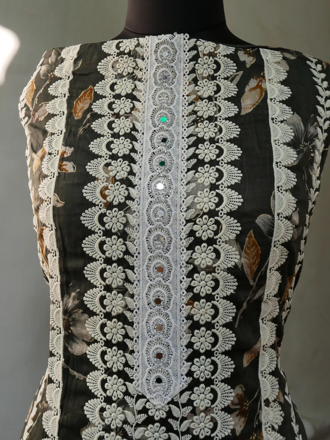 Moss Charm Embroidered Unstitched Suit Set