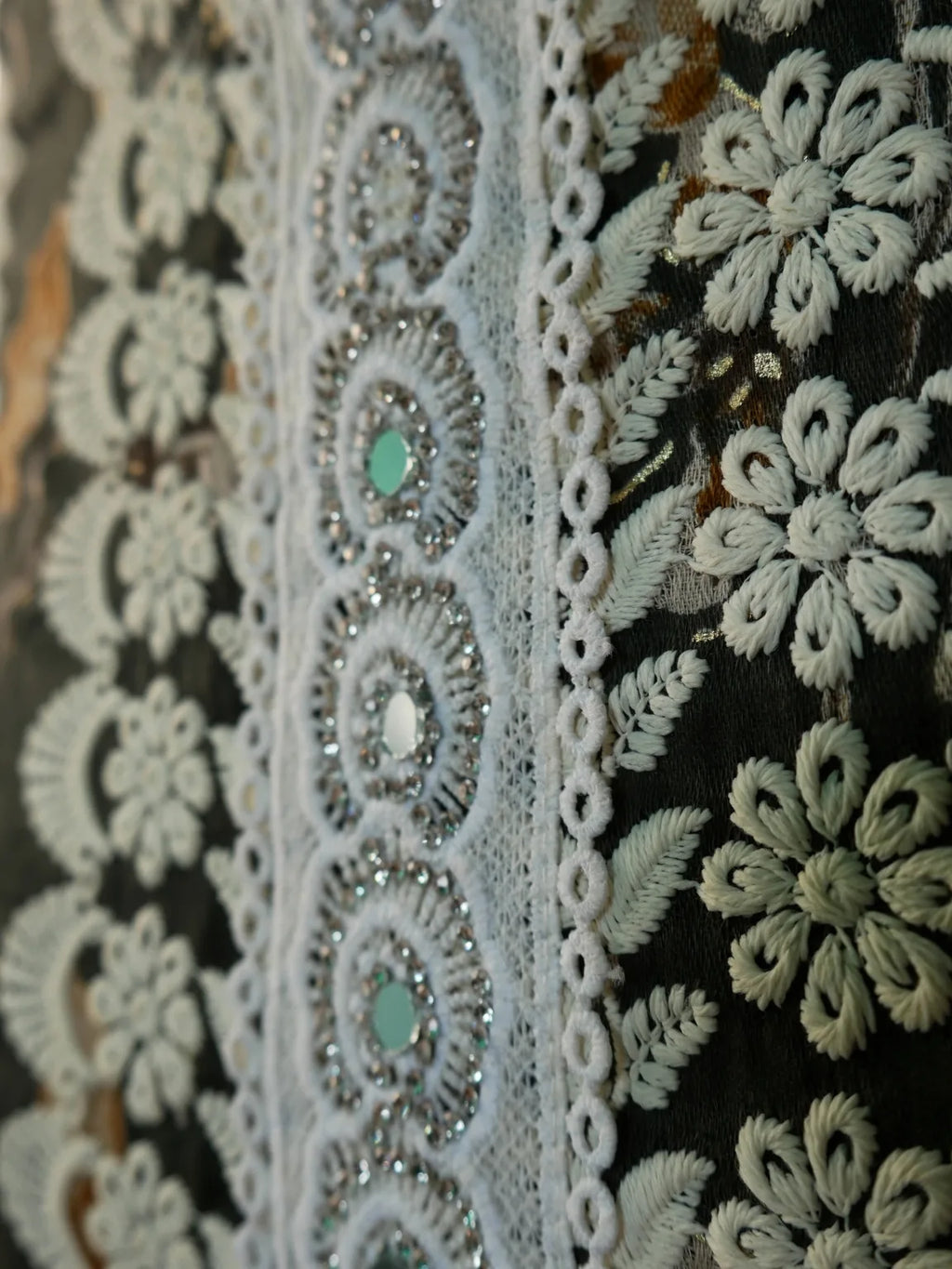 Moss Charm Embroidered Unstitched Suit Set