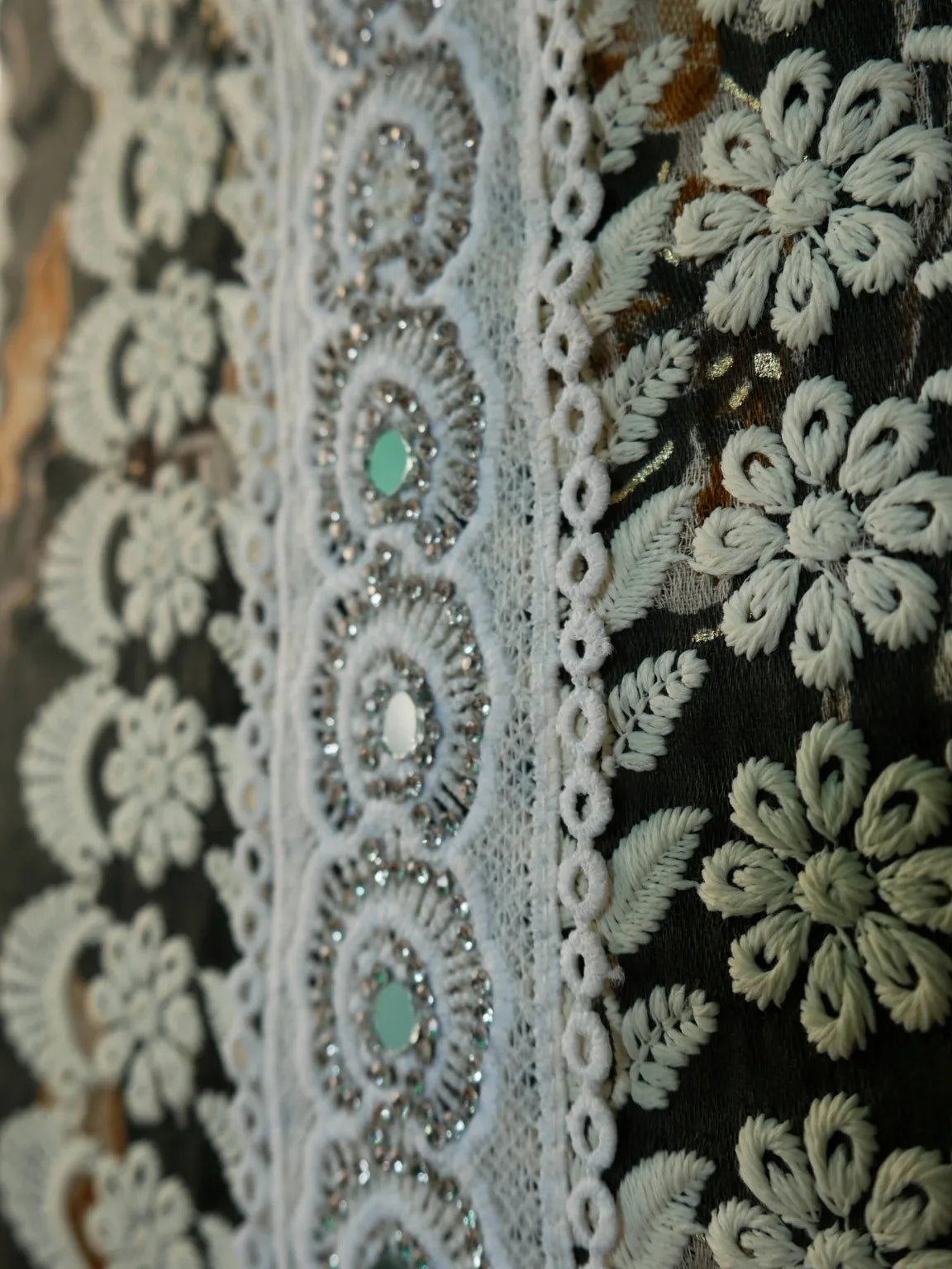 Moss Charm Embroidered Unstitched Suit Set