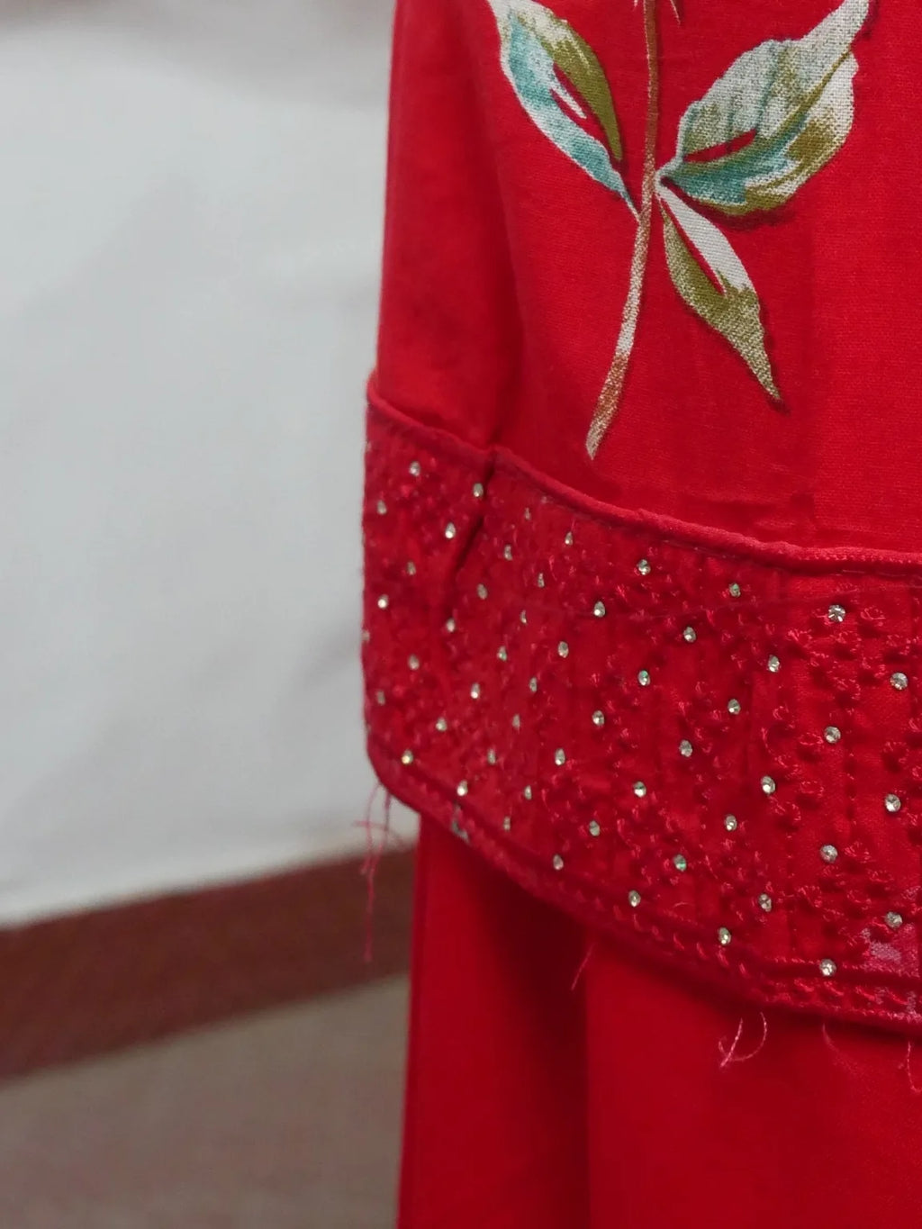 Ruby Blossom Embroidered Unstitched Suit Set