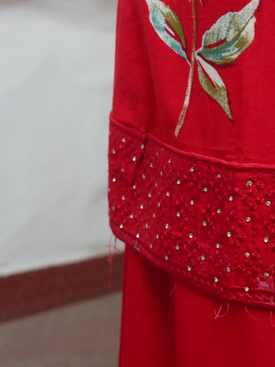 Ruby Blossom Embroidered Unstitched Suit Set