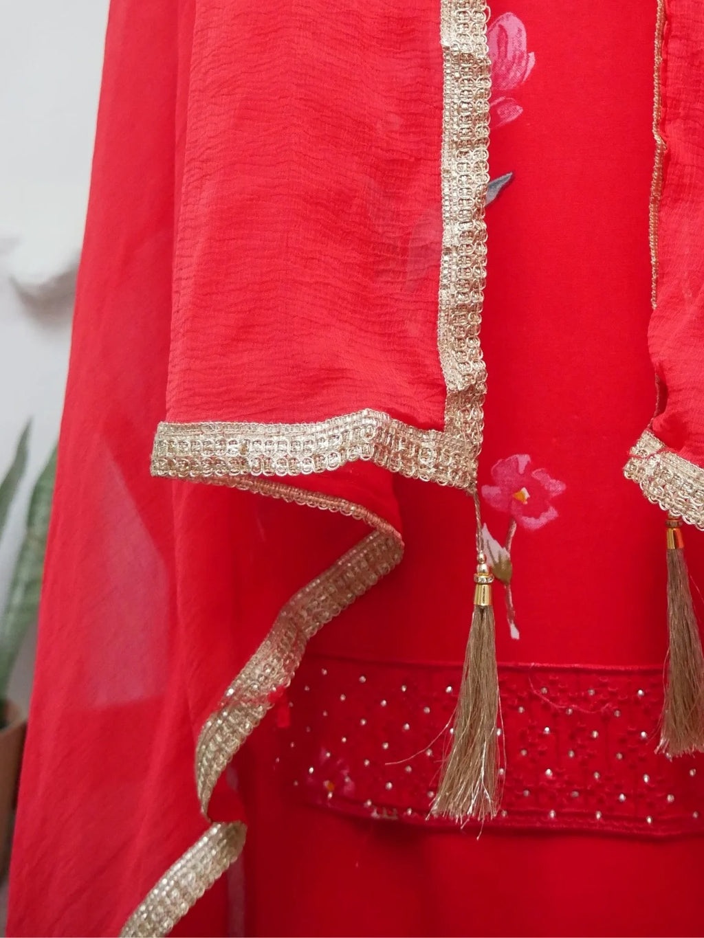 Ruby Blossom Embroidered Unstitched Suit Set