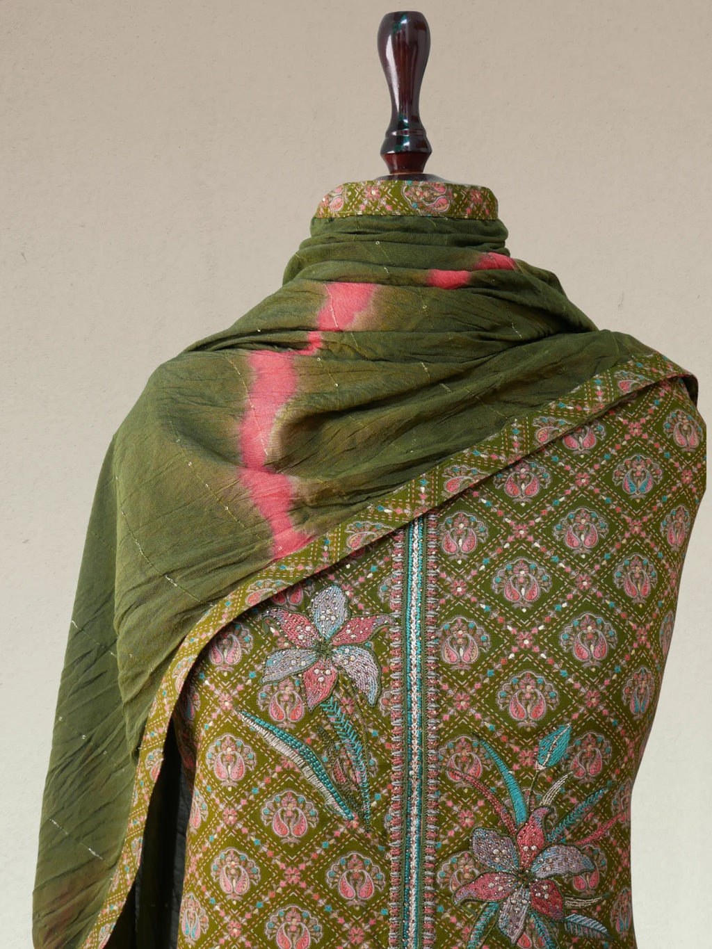 Olive Royale Embroidered  Unstitched Suit Set