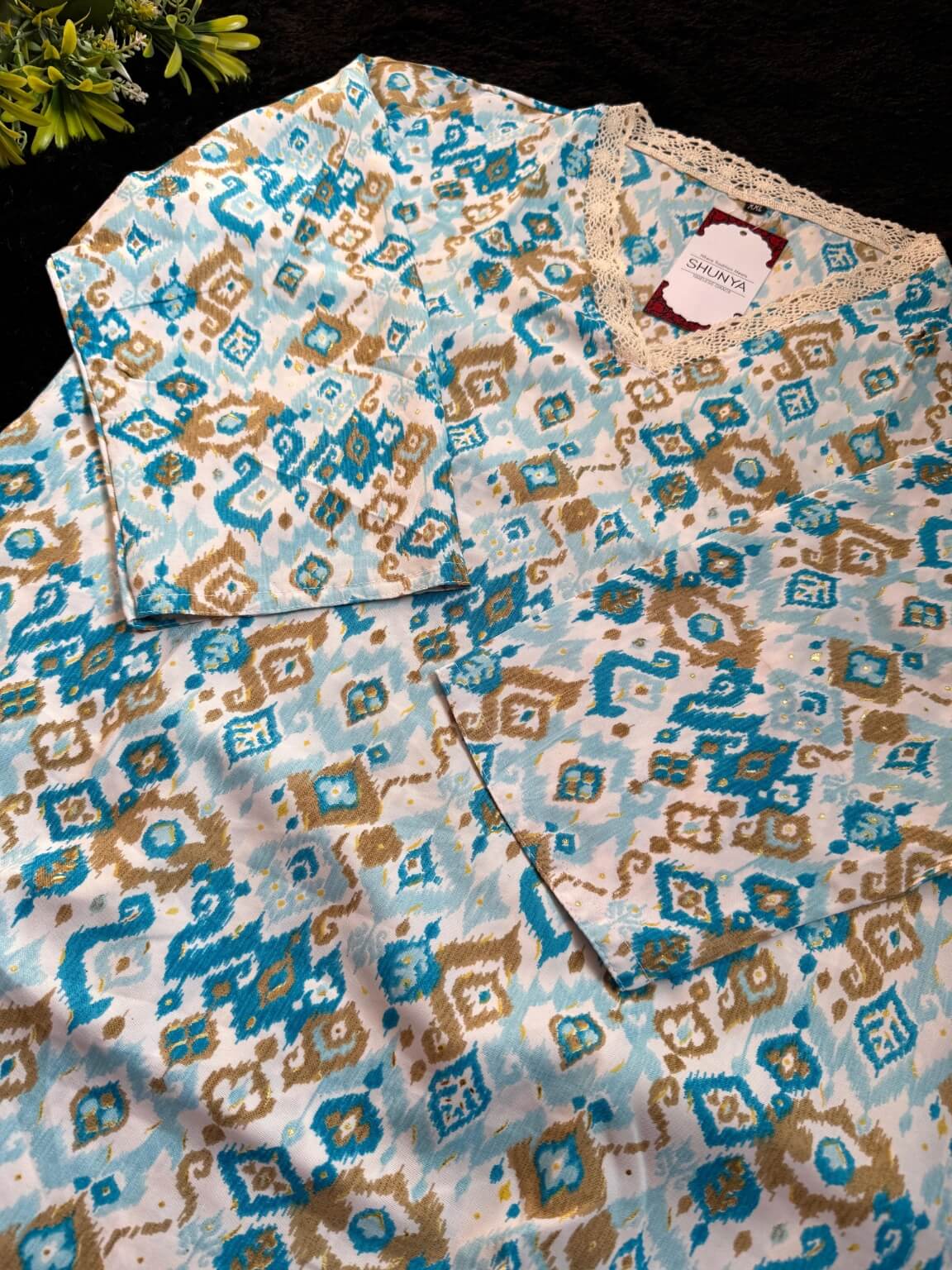 Azure Harmony – Kurti Palazzo Set