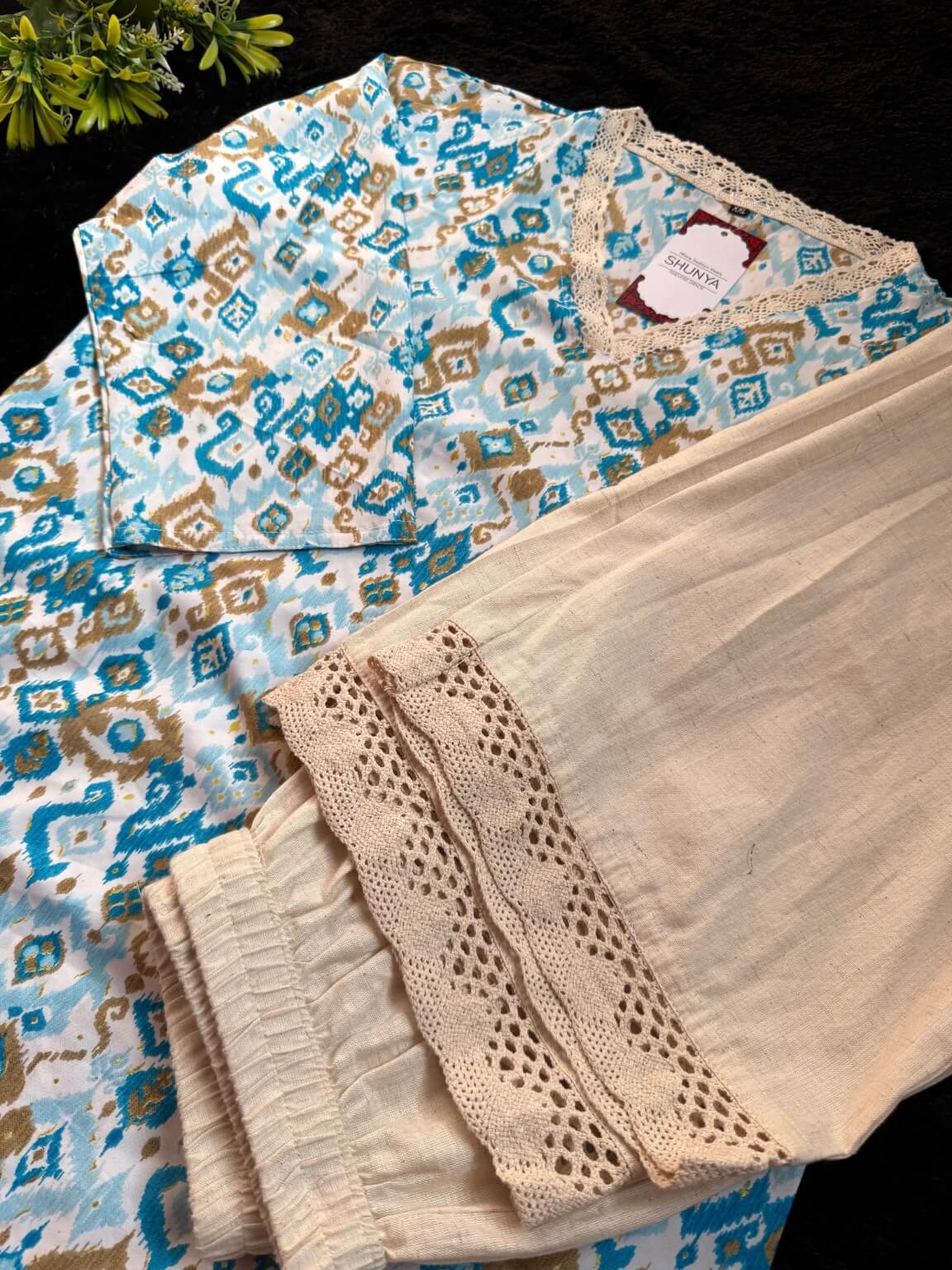 Azure Harmony – Kurti Palazzo Set