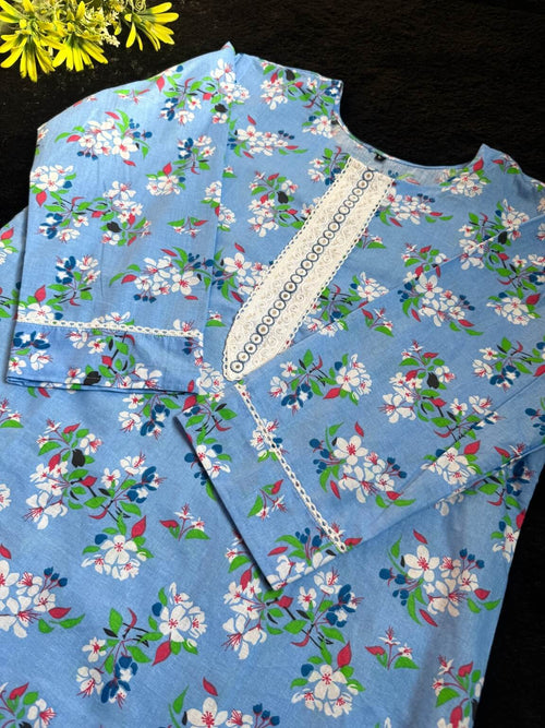 Blue Blossom – Kurti Palazzo Set