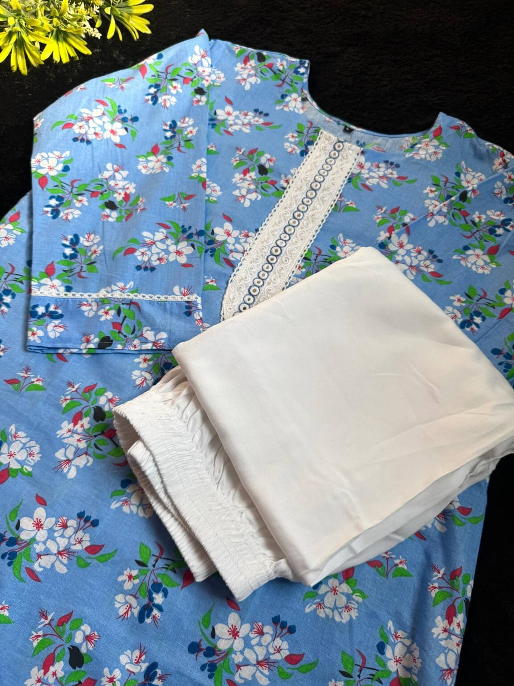 Blue Blossom – Kurti Palazzo Set