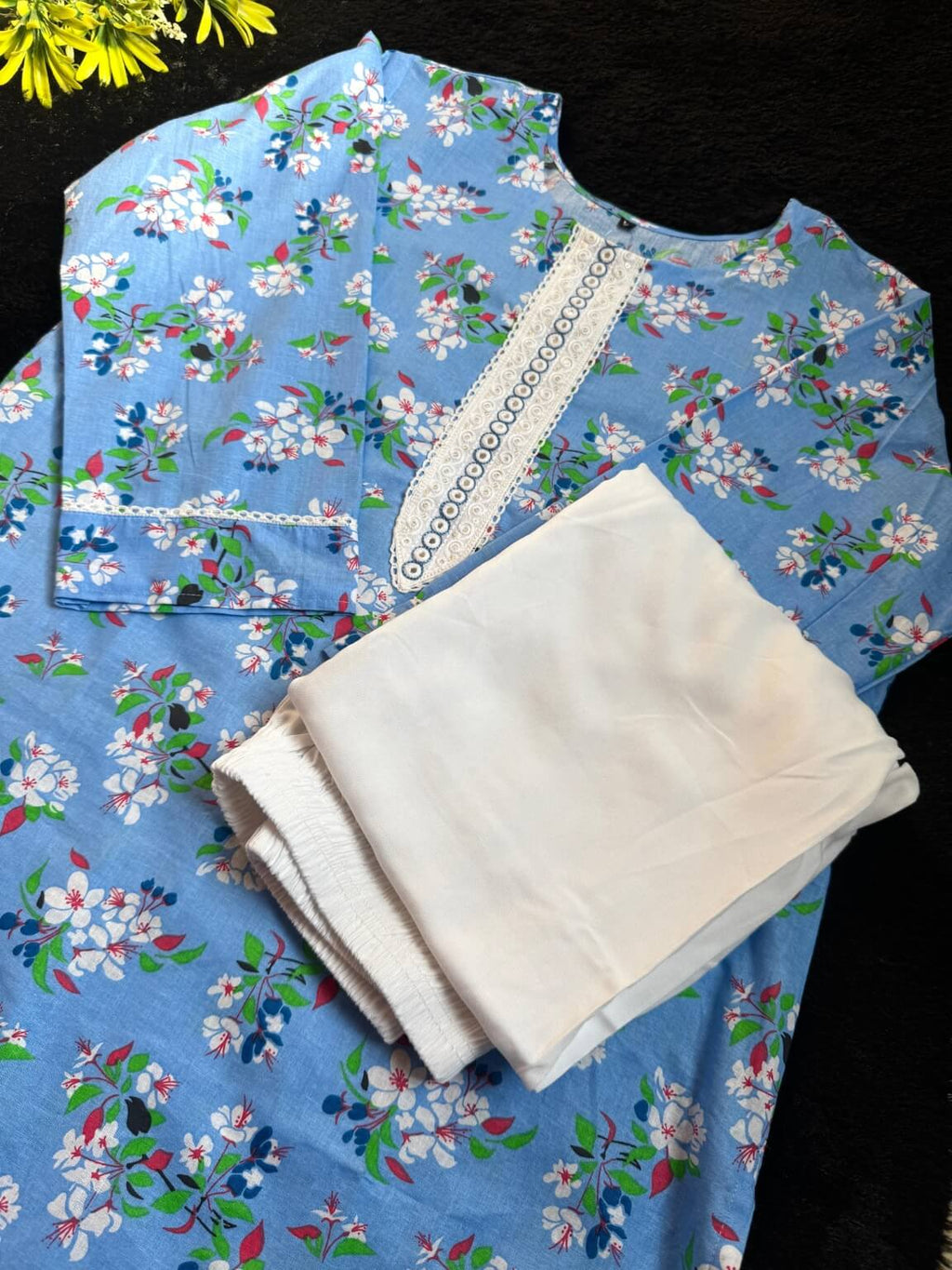 Blue Blossom – Kurti Palazzo Set