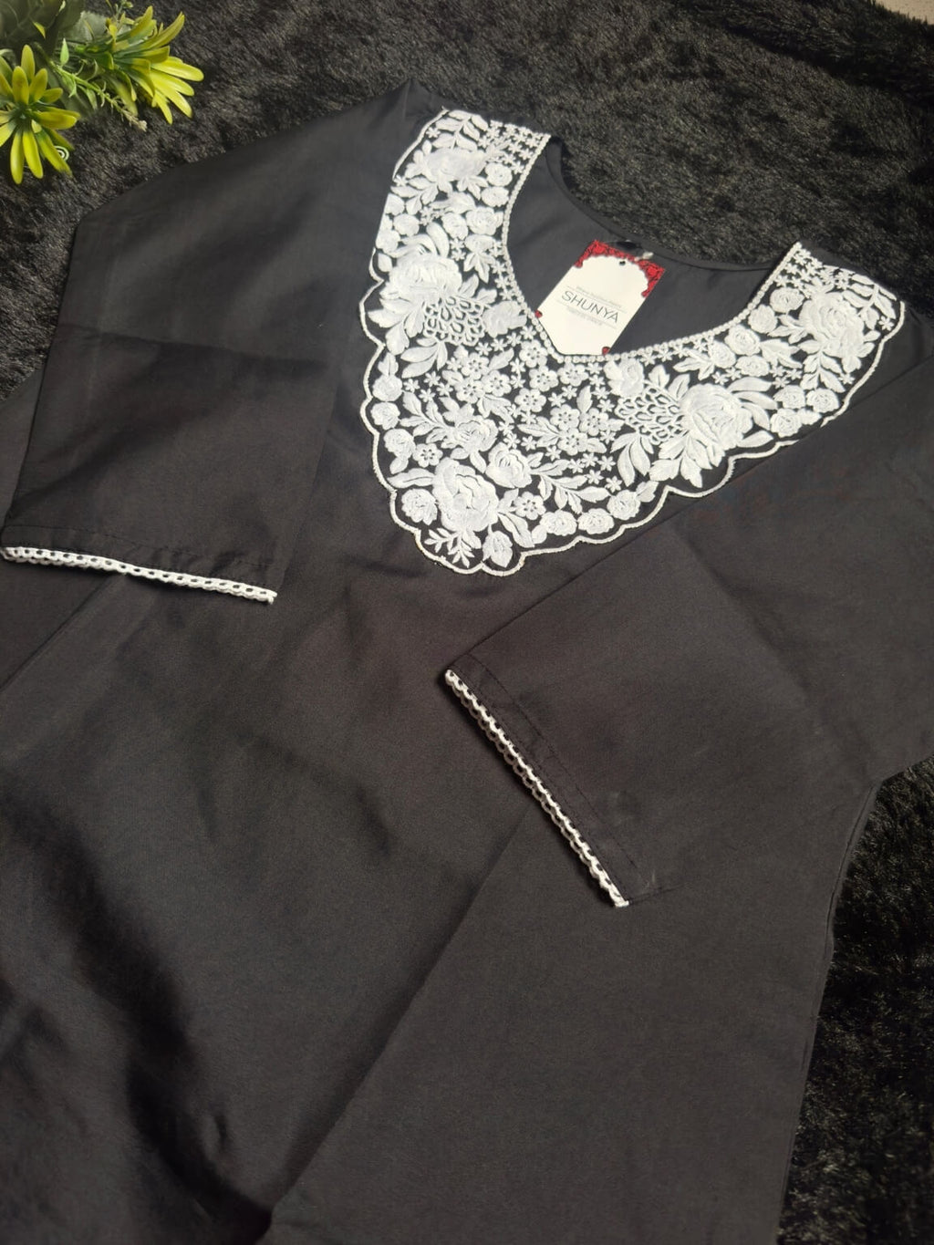 Noir Majesty – Galaxy Silk 3-Piece Kurti Set