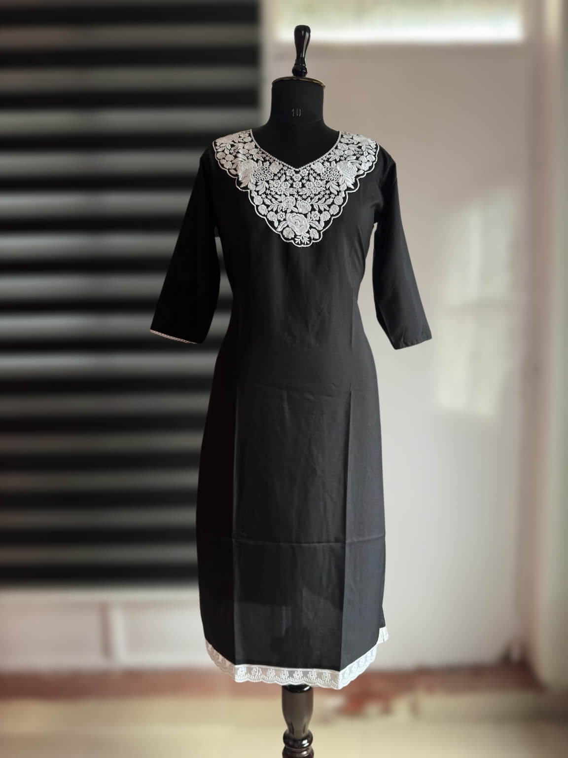 Noir Majesty – Galaxy Silk 3-Piece Kurti Set