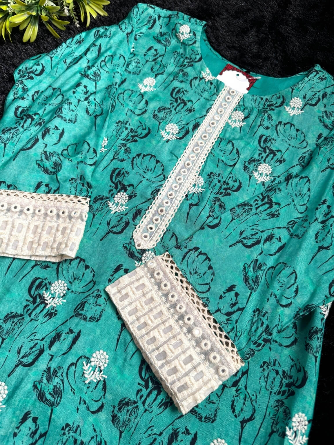 Serene Waves – Muted Aqua Viscose Silk 3-Piece Kurti Set